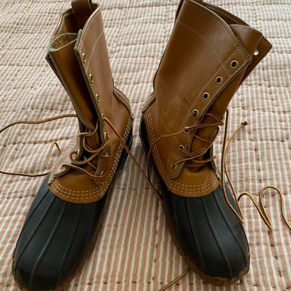 LL Bean duck boot waterproof leather boots